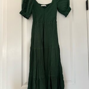 Abercrombie & Fitch Forest Green Midi Dress